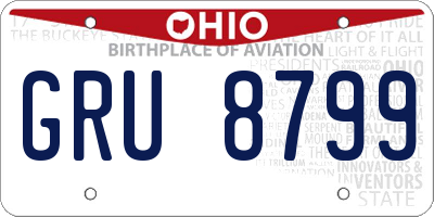 OH license plate GRU8799