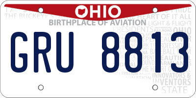 OH license plate GRU8813