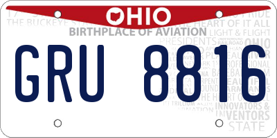 OH license plate GRU8816