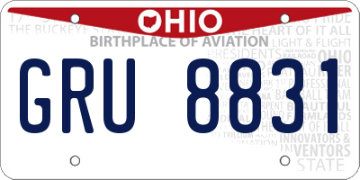 OH license plate GRU8831