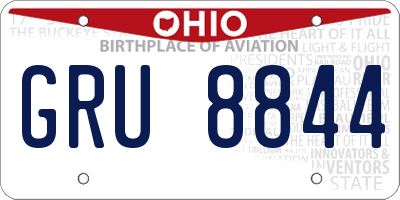 OH license plate GRU8844