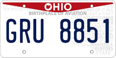 OH license plate GRU8851