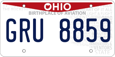 OH license plate GRU8859
