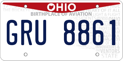 OH license plate GRU8861