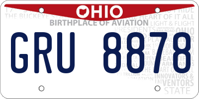 OH license plate GRU8878