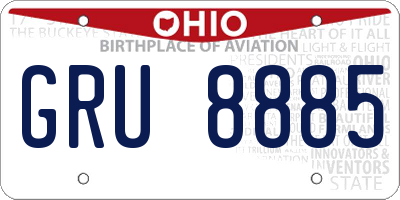 OH license plate GRU8885
