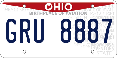 OH license plate GRU8887