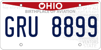 OH license plate GRU8899