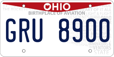 OH license plate GRU8900
