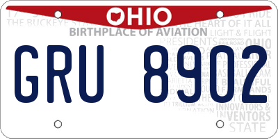 OH license plate GRU8902