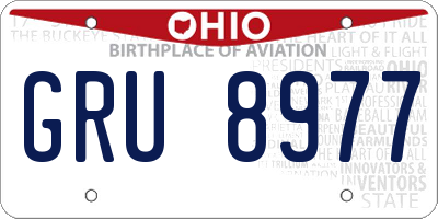 OH license plate GRU8977