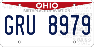 OH license plate GRU8979
