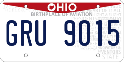 OH license plate GRU9015