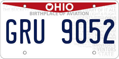OH license plate GRU9052