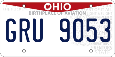 OH license plate GRU9053