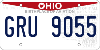 OH license plate GRU9055