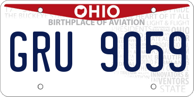 OH license plate GRU9059