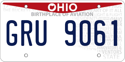 OH license plate GRU9061