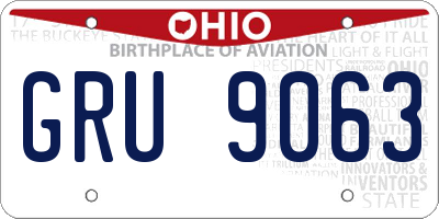 OH license plate GRU9063