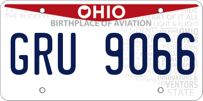 OH license plate GRU9066