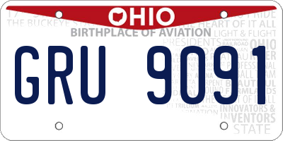 OH license plate GRU9091