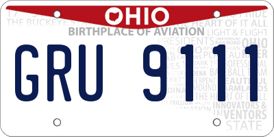 OH license plate GRU9111