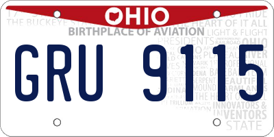 OH license plate GRU9115