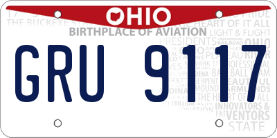 OH license plate GRU9117