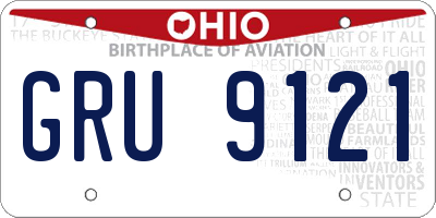 OH license plate GRU9121