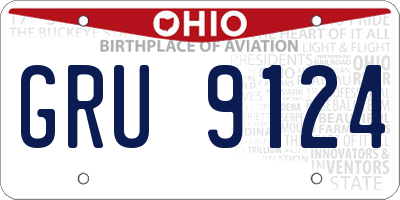 OH license plate GRU9124