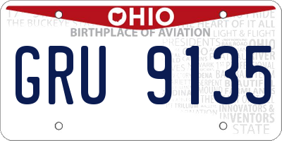 OH license plate GRU9135