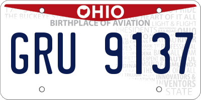 OH license plate GRU9137