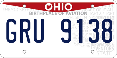 OH license plate GRU9138
