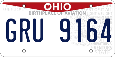 OH license plate GRU9164