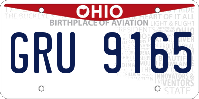 OH license plate GRU9165