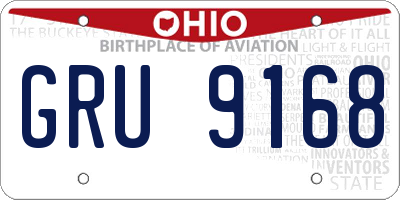 OH license plate GRU9168