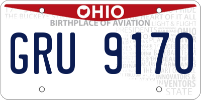 OH license plate GRU9170