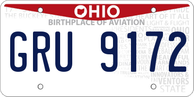 OH license plate GRU9172