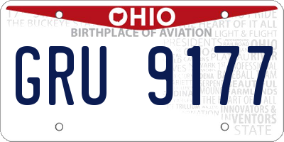 OH license plate GRU9177
