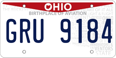 OH license plate GRU9184