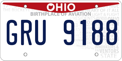 OH license plate GRU9188