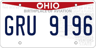 OH license plate GRU9196