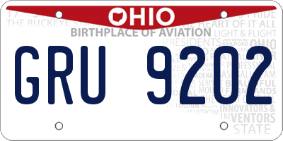 OH license plate GRU9202