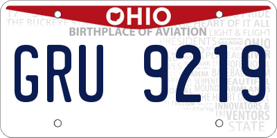 OH license plate GRU9219