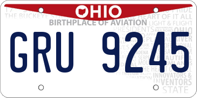 OH license plate GRU9245