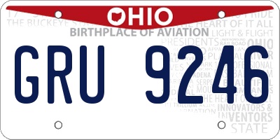 OH license plate GRU9246