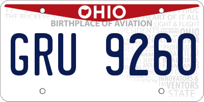 OH license plate GRU9260