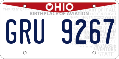 OH license plate GRU9267