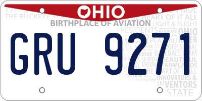 OH license plate GRU9271