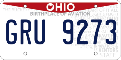 OH license plate GRU9273
